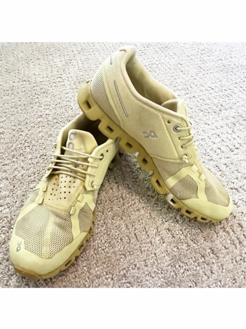 ON Cloud 5 Running Women Mesh Sneakers Sz 8.5 Green Swiss Molded Heel Comfort